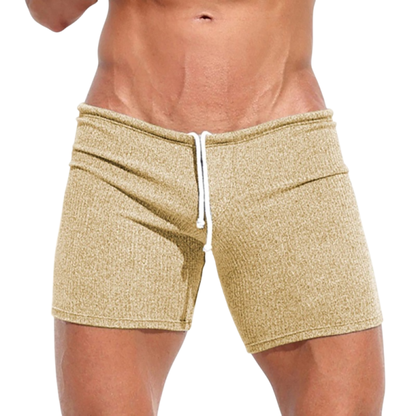 Herren Casual Shorts Freizeit Atmungsaktiv Bequemer Schnitt Kordelzug in der Taille Leichtes Material für den Alltag und die Entspannung zu Hause gelb L
