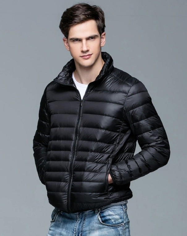 Herren-Daunenjacke F1075 schwarz XS