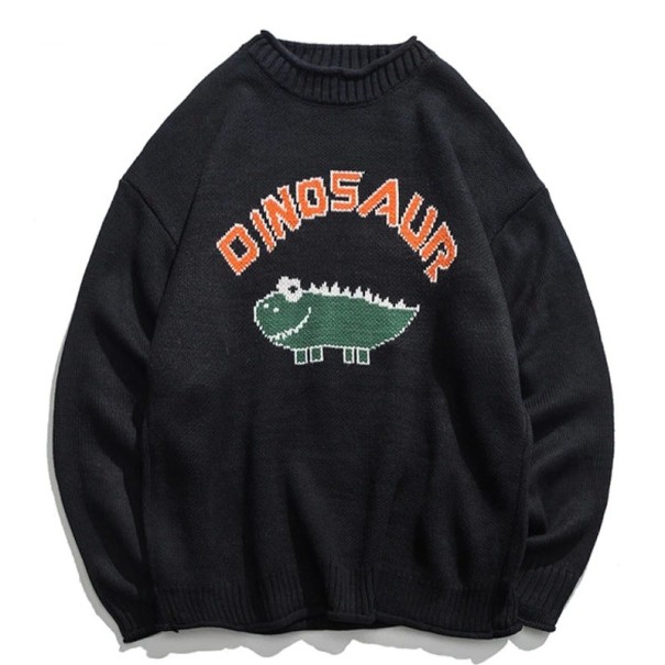 Herren-Dinosaurierpullover F191 schwarz S