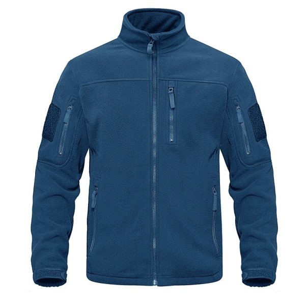 Herren Fleecejacke mit Taschen blau XXL