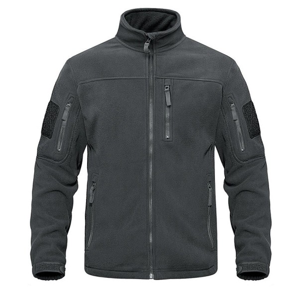 Herren-Fleecejacke mit Taschen dunkelgrau L