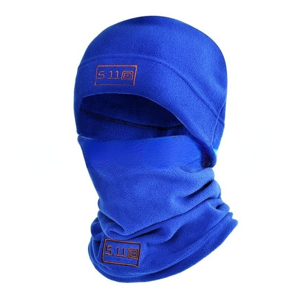 Herren-Fleecemütze mit Schlauchschal blau