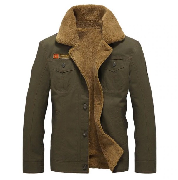 Herren-Fliegerjacke mit Kragen J2072 armeegrün L