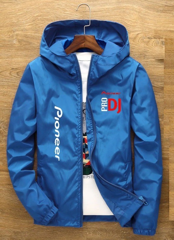 Herren-Frühlingsjacke mit Kapuze blau M 1