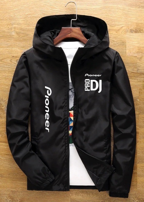 Herren-Frühlingsjacke mit Kapuze schwarz S 2