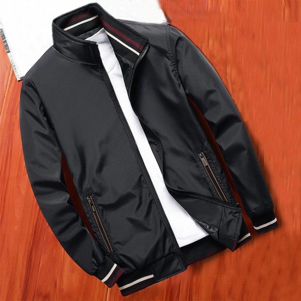 Herren-Frühlingsjacke mit Kragen schwarz S 1