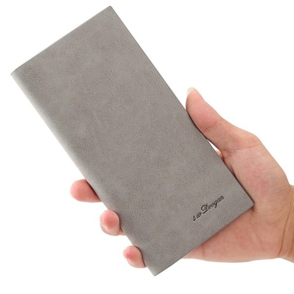 Herren-Geldbörse aus Leder, groß M494 grau