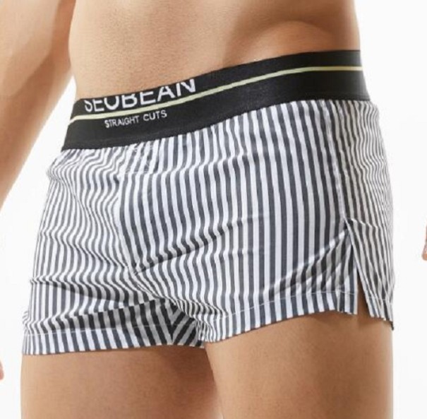 Herren gestreifte Shorts dunkelgrau XS