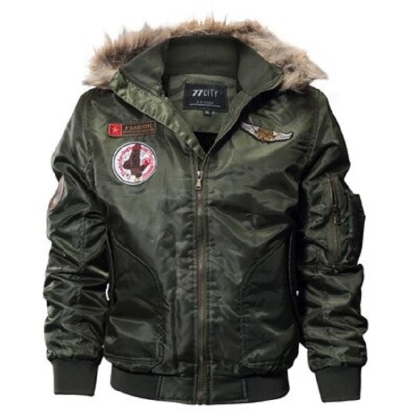 Herren-Herbstjacke F1204 armeegrün S