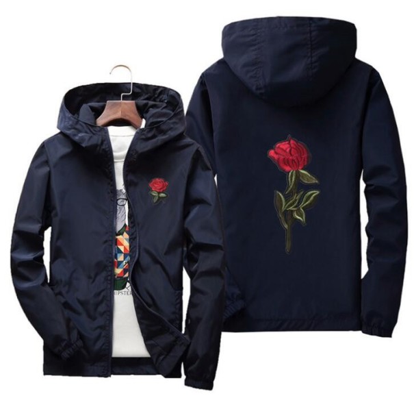 Herren-Herbstjacke mit Rose J3162 dunkelblau M