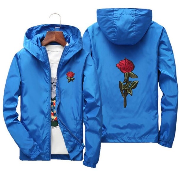 Herren-Herbstjacke mit Rose J3162 hellblau XL