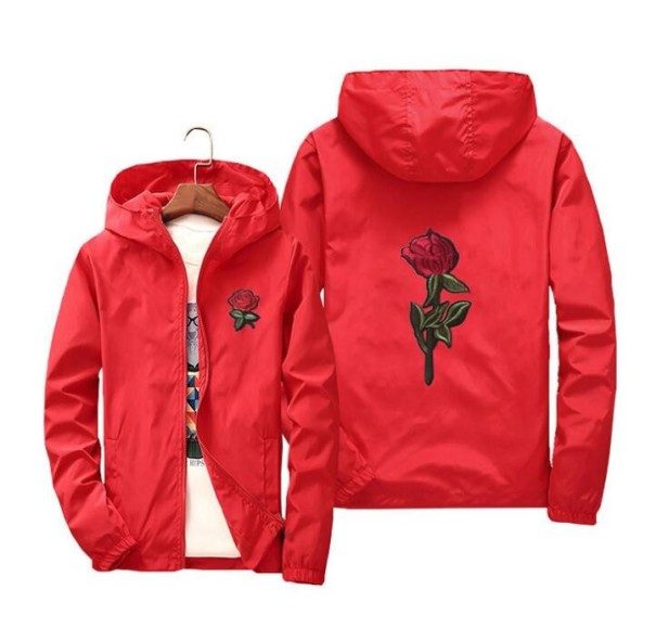 Herren-Herbstjacke mit Rose J3162 rot XXS