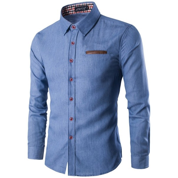 Herren-Jeanshemd F673 hellblau XS