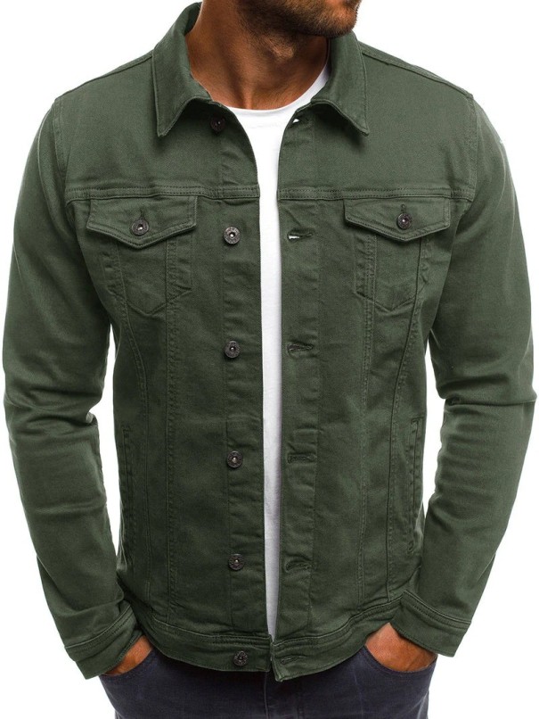 Herren-Jeansjacke F1194 armeegrün XXS