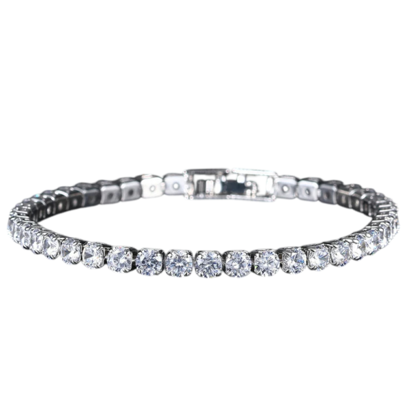 Herren Kristallarmband 18 cm 5 mm Kubischer Zirkon Elegantes stilvolles Accessoire für Männer Hochwertiges Material Handgefertigt 1