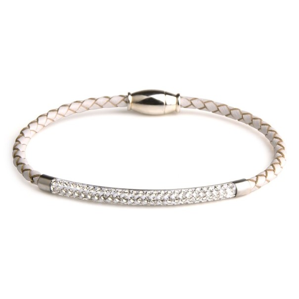 Herren-Lederarmband H432 weiß 17 cm