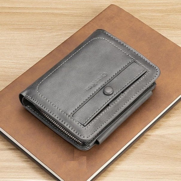 Herren-Ledergeldbörse klein M480 grau