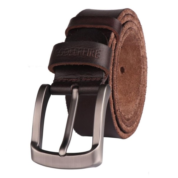 Herren-Ledergürtel L281 dunkelbraun 125 cm