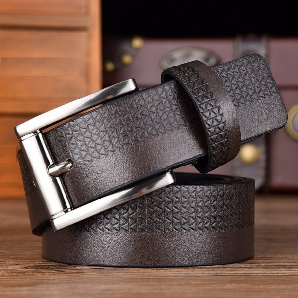 Herren-Ledergürtel L349 dunkelbraun 100 cm