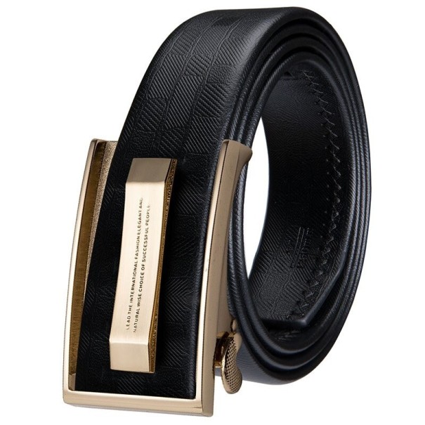 Herren-Ledergürtel L362 schwarz 120 cm