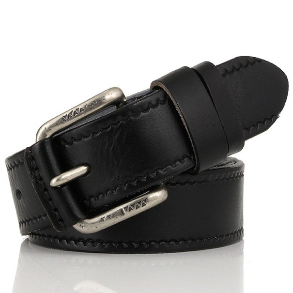 Herren-Ledergürtel L402 schwarz 105 cm