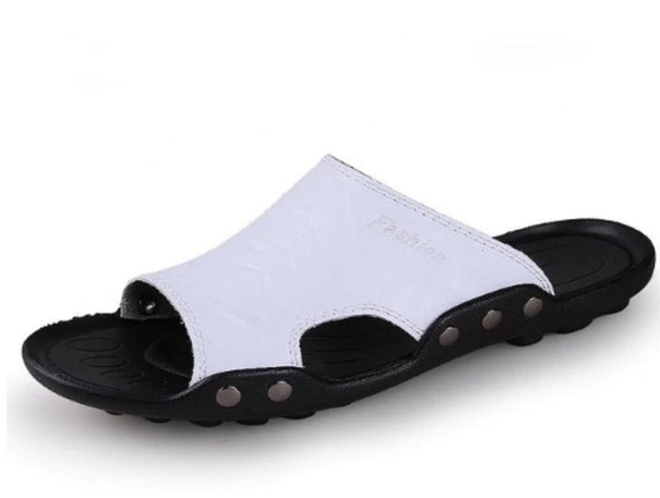 Herren-Lederhausschuhe A2266 weiß 40