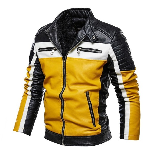 Herren-Lederjacke A2645 gelb M