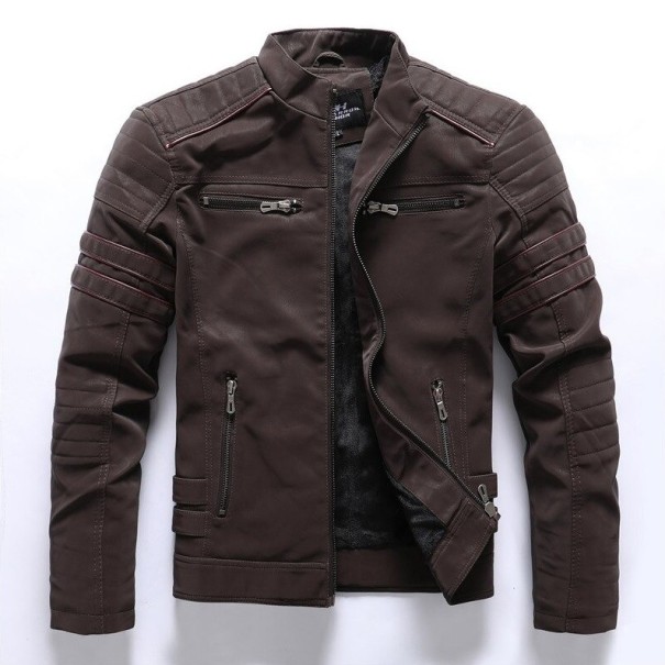 Herren-Lederjacke F1070 kaffee S