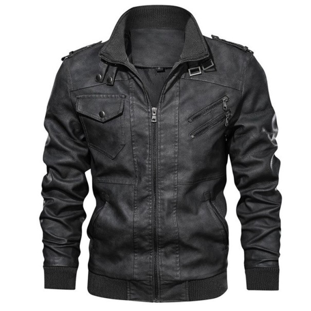 Herren-Lederjacke F1089 schwarz L 2