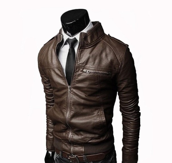 Herren-Lederjacke F1092 dunkelbraun L