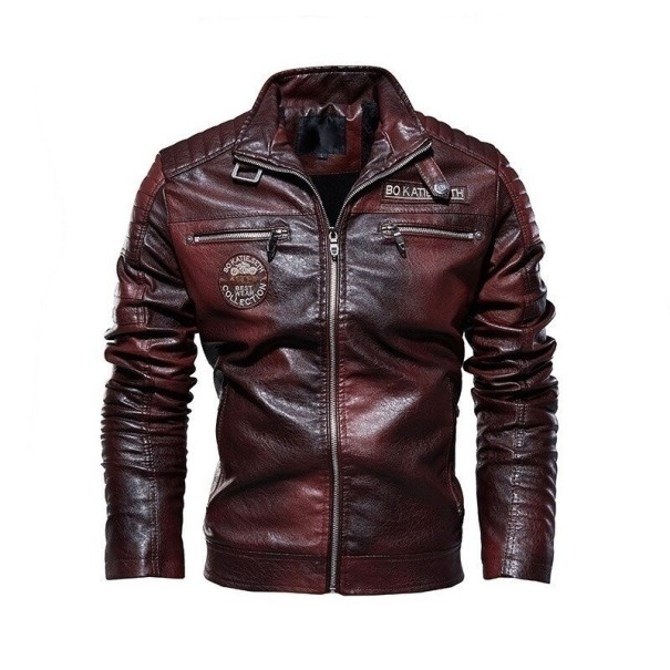 Herren-Lederjacke F1147 dunkelrot L