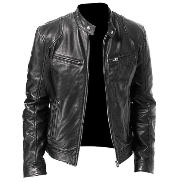 Herren-Lederjacke F1189 schwarz XS