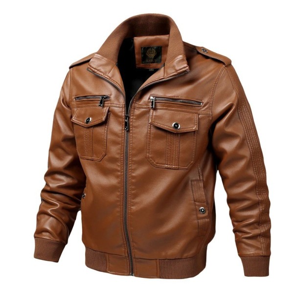 Herren-Lederjacke F1221 braun XS