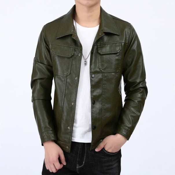 Herren-Lederjacke F1299 armeegrün XS