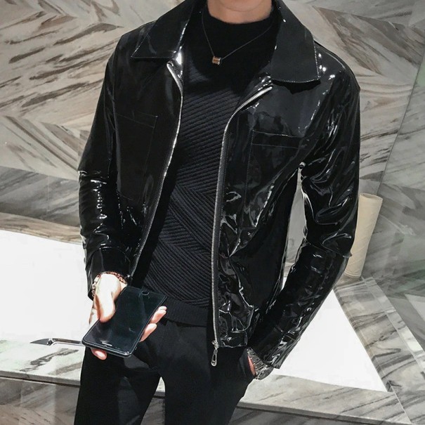 Herren-Lederjacke F1308 schwarz M