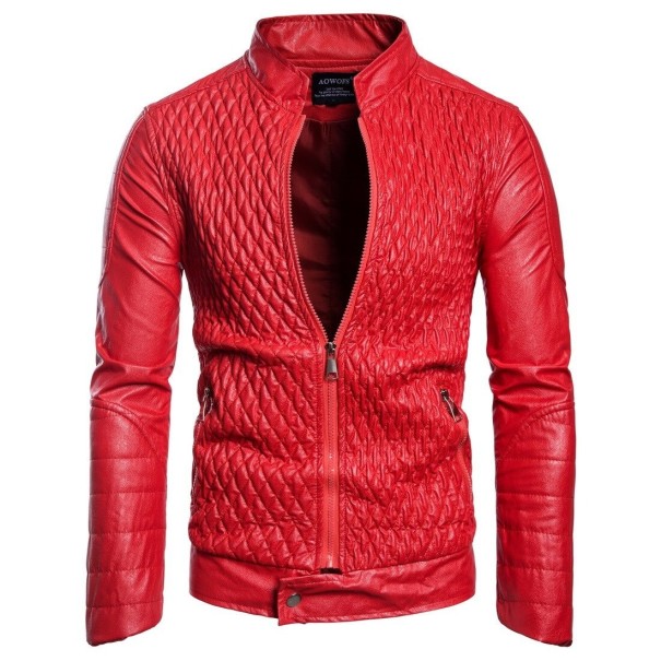 Herren-Lederjacke F375 rot L