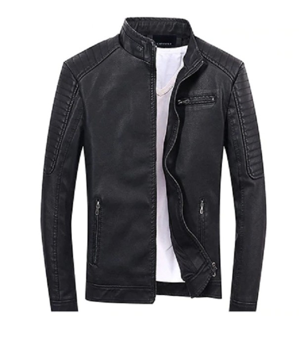 Herren-Lederjacke mit Fell J2067 schwarz M