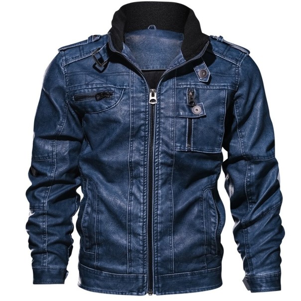 Herren-Lederjacke S4 dunkelblau XL