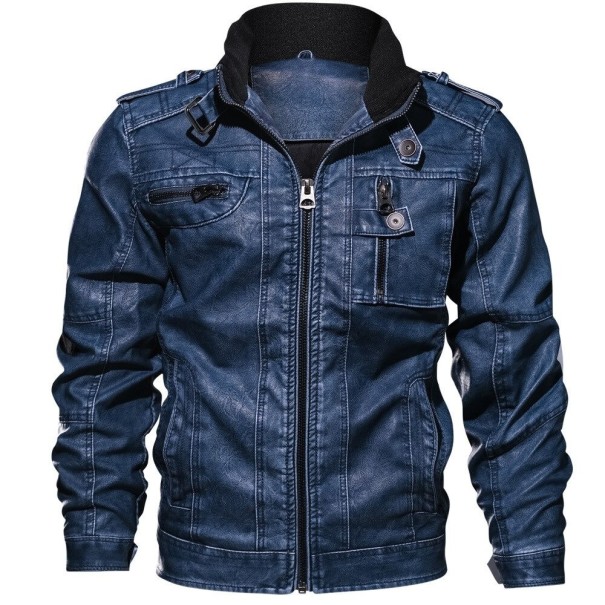 Herren-Lederjacke S4 dunkelblau XS