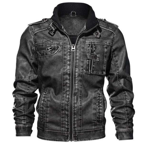 Herren-Lederjacke S4 dunkelgrau L