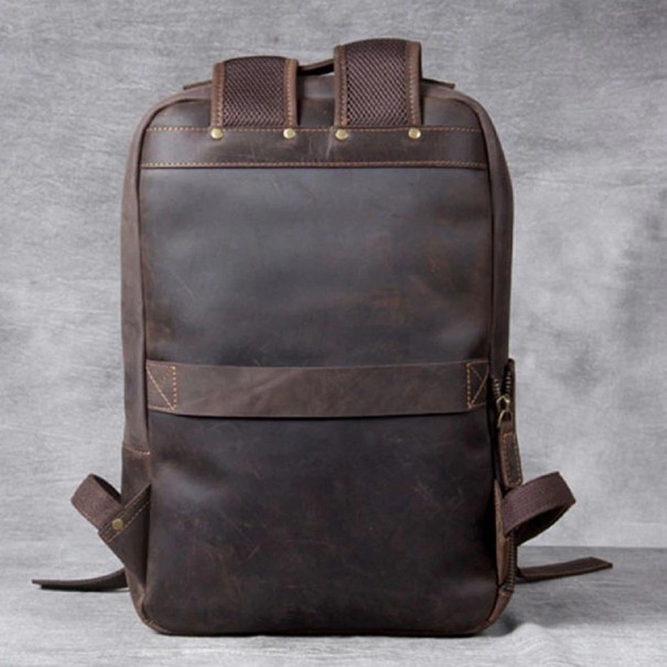 Herren-Lederrucksack E1007 dunkelbraun