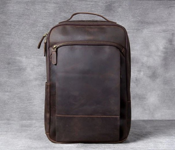 Herren-Lederrucksack E1057 dunkelbraun