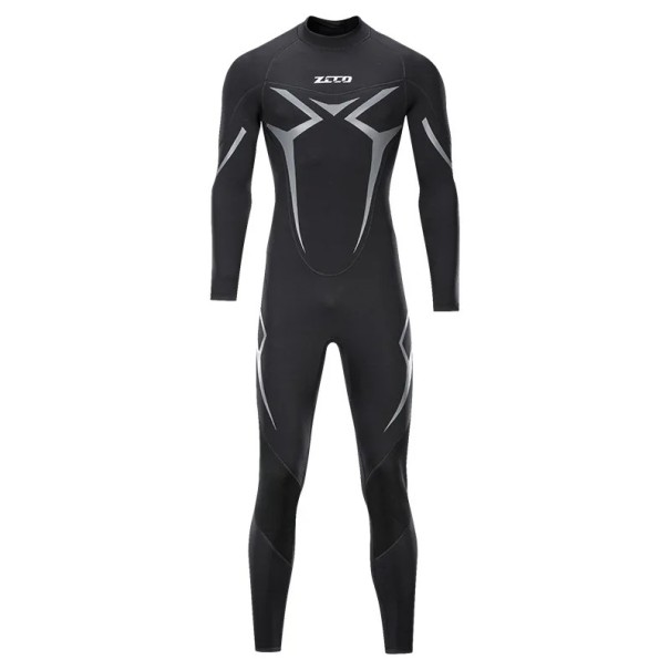 Herren Neoprenanzug mit langen Ärmeln elastisch und schnelltrocknend für Tauchen Schnorcheln und Wassersport schwarz S