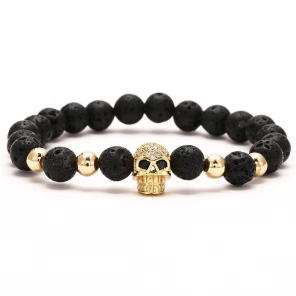 Herren-Perlenarmband H516 golden 1