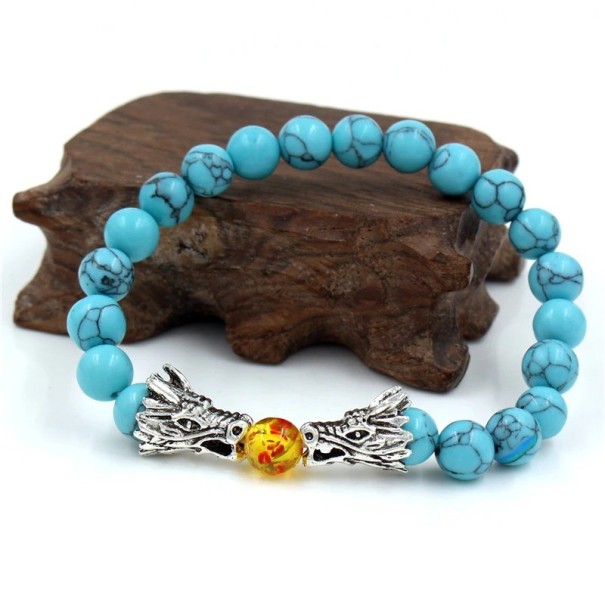 Herren-Perlenarmband mit Drachen 19 cm 8