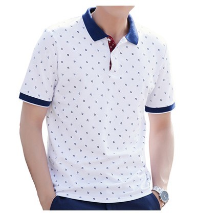 Herren-Poloshirt mit Ankern J2608 weiß XS