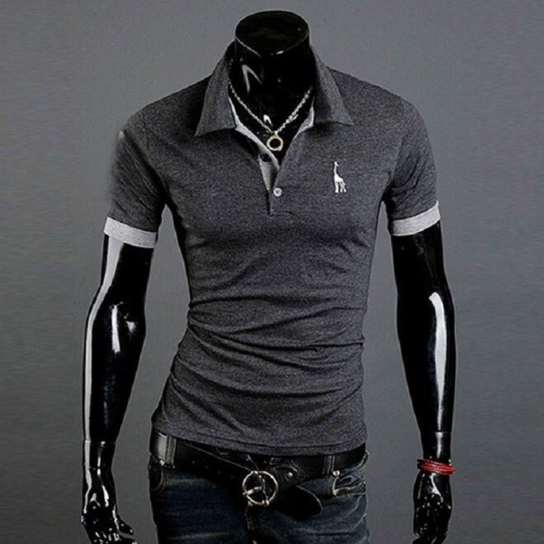 Herren-Poloshirt T2225 dunkelgrau S