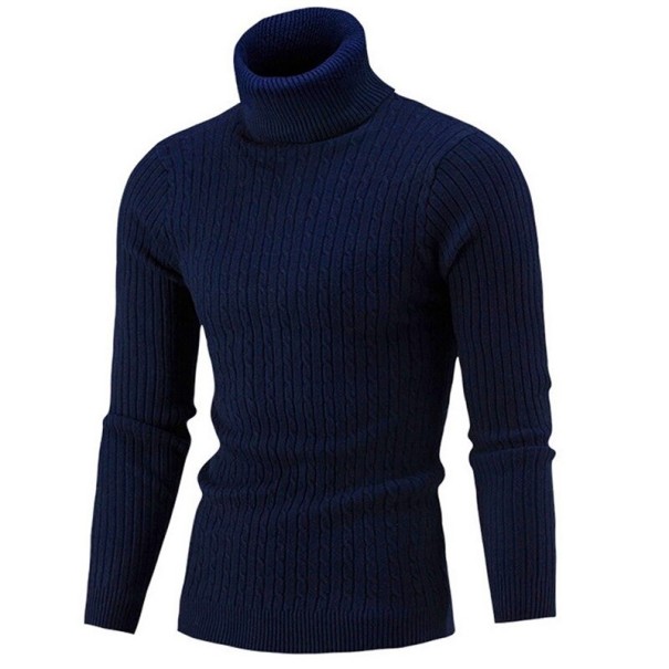 Herren-Rollkragenpullover F169 dunkelblau L