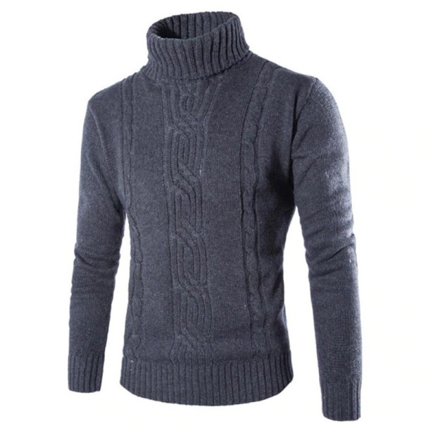 Herren-Rollkragenpullover F21 dunkelgrau L