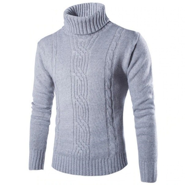 Herren-Rollkragenpullover F21 hellgrau S